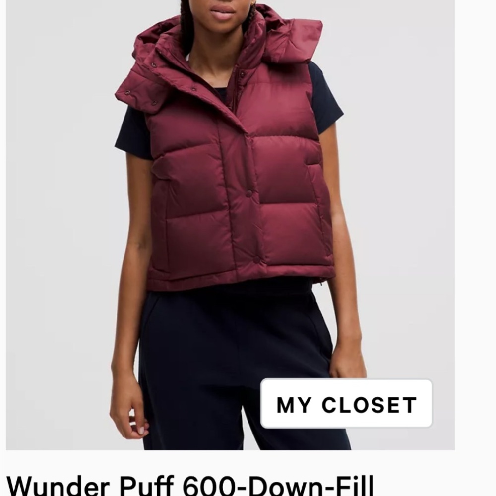 Lululemon Athletica Burgundy Puffer Vest